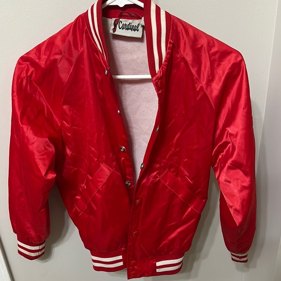 Red Satin Bomber Jacket - Picture 1 of 3